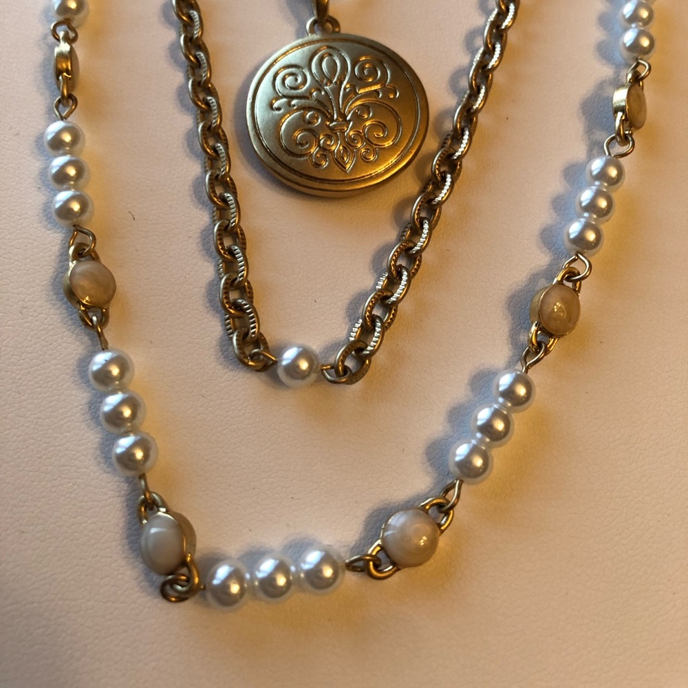 Lia Sophia Gold-tone & Pearl necklace